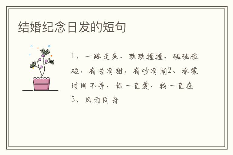 结婚纪念日发的短句