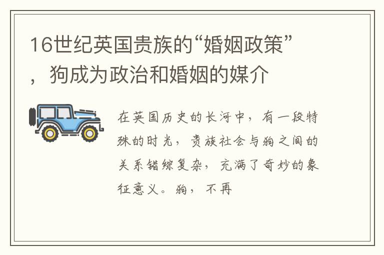 16世纪英国贵族的“婚姻政策”，狗成为政治和婚姻的媒介