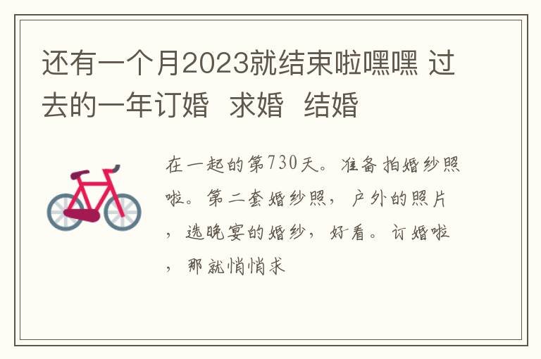 还有一个月2023就结束啦嘿嘿 过去的一年订婚  求婚  结婚