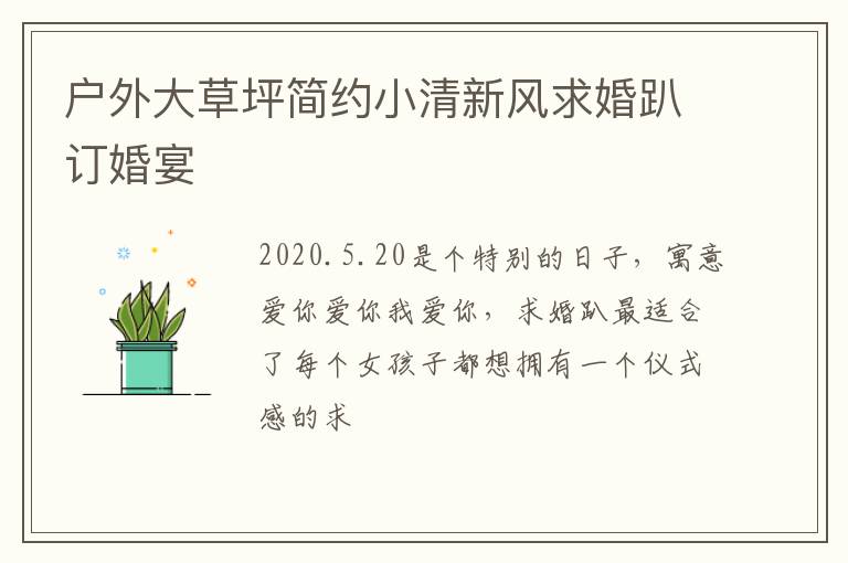 户外大草坪简约小清新风求婚趴订婚宴